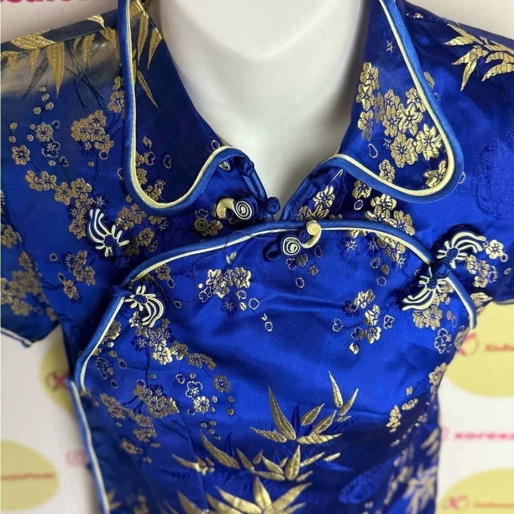 Blue Floral Kids Traditional Outfit